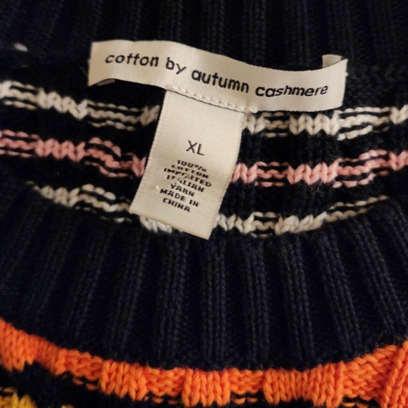 Cotton By Autumn Cashmere Striped Long Sleeve Sweater - Picture 2 of 6